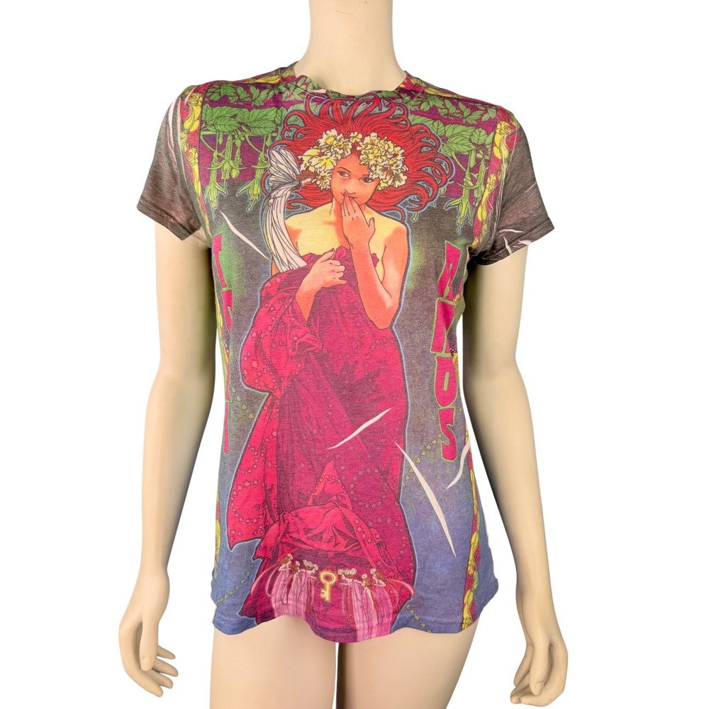 Y2K LOL Tori Amos Concert T-Shirt Womens XL Multi Color Art Nouveau Graphic Tee